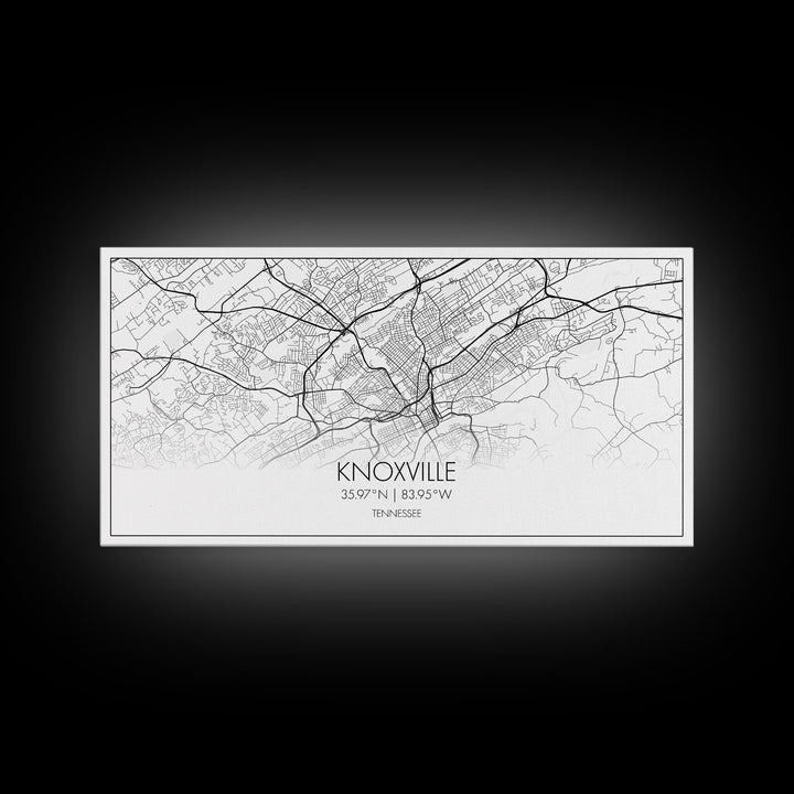 Knoxville City Map, Tennessee Map, Map Art, Modern Art, Wall Art, Canvas Art, Cabin Wall Art, Bon Voyage Gift, Rustic Country Décor, Prints