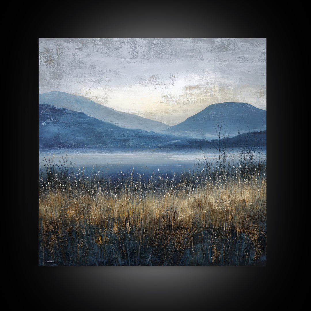 Misty Mountain Valley at Sunrise Canvas Print, Landscape Art, Room Decor, Living Room Decor, Fine Art, Horizon, LAN-1x1-49