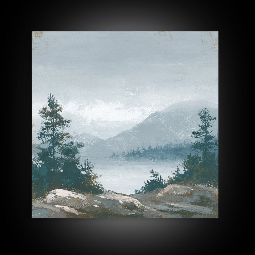 Rocky Scottish Highland Canvas Print, Landscape Art, Contemporary Art, Living Room Decor, Fine Art, Horizon, Original Art, LAN-1x1-89