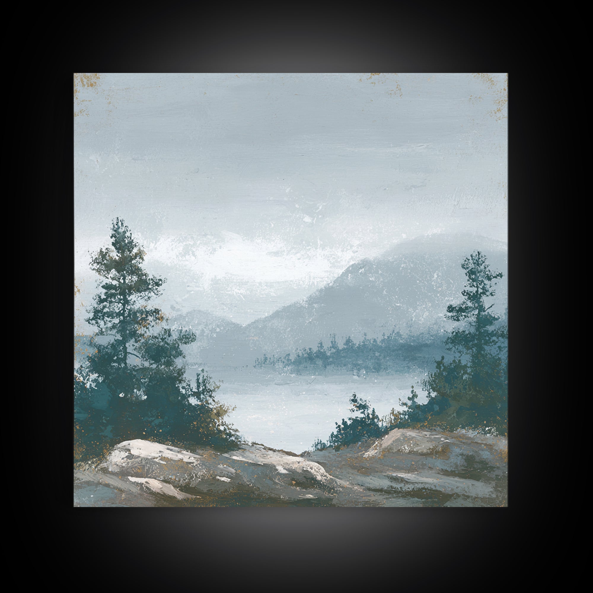 Rocky Scottish Highland Canvas Print, Landscape Art, Contemporary Art, Living Room Decor, Fine Art, Horizon, Original Art, LAN-1x1-89