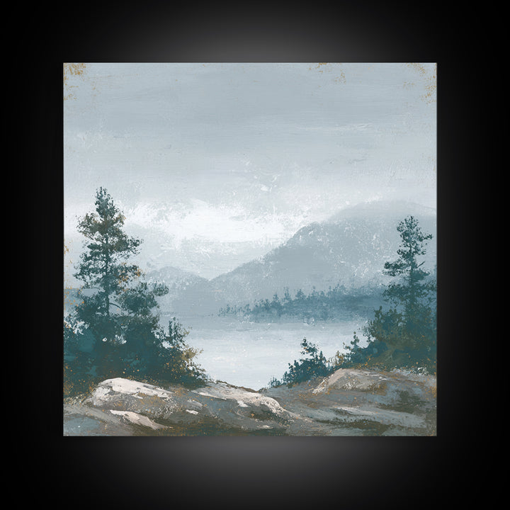 Rocky Scottish Highland Canvas Print, Landscape Art, Contemporary Art, Living Room Decor, Fine Art, Horizon, Original Art, LAN-1x1-89