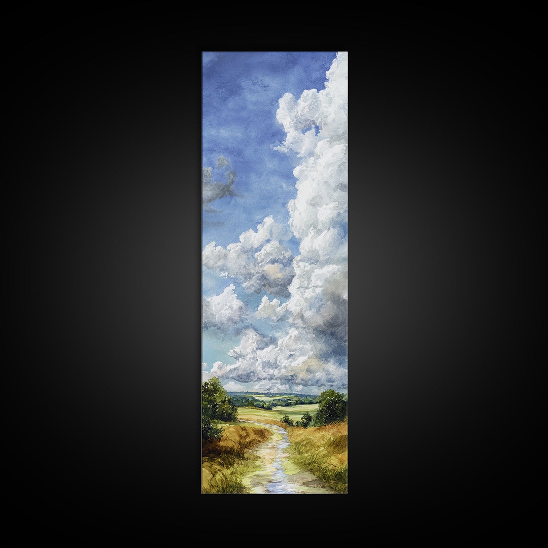 Old Country Road Canvas Print, Landscape Art, Art Prints, Living Room Decor, Horizon, Abstract Wall Art, Boho Wall Art, LAN-1x3-32