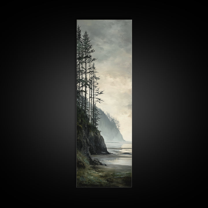 Volcanic Black Beach Framed Canvas Print, Landscape Art, Fine Art Print, Living Room Decor, Fine Art, Horizon, Digital Prints, LAN-1x3-50
