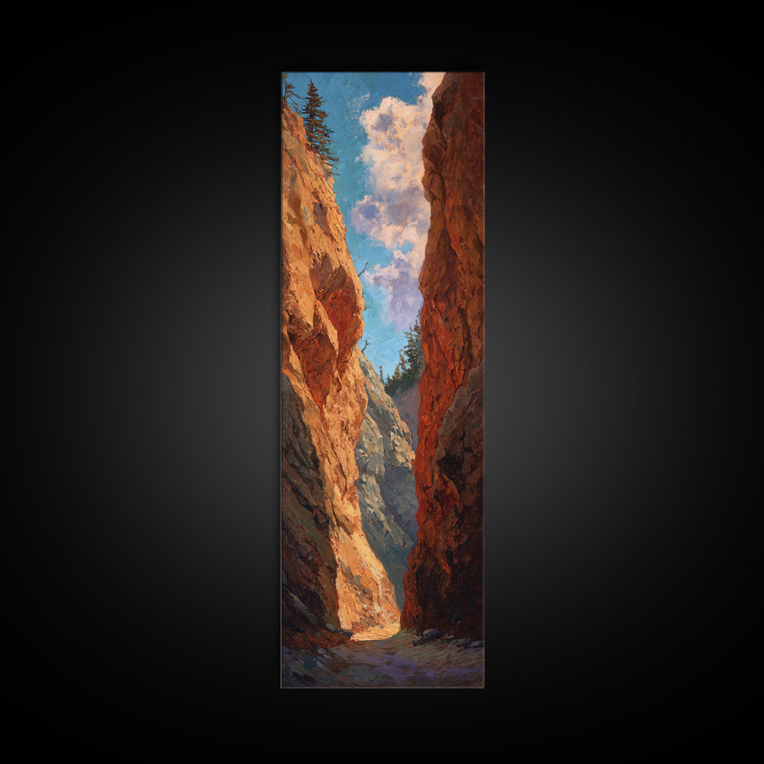 Red Canyon Walls Canvas Print, Landscape Art, Art Prints, Living Room Decor, Horizon, Abstract Wall Art, Boho Wall Art, LAN-1x3-65