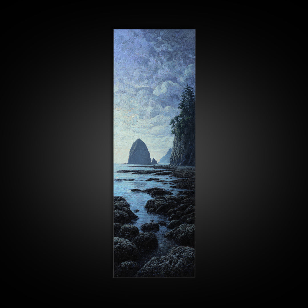 Volcanic Black Beach Framed Canvas Print, Landscape Art, Fine Art Print, Living Room Decor, Fine Art, Horizon, Digital Prints, LAN-1x3-74