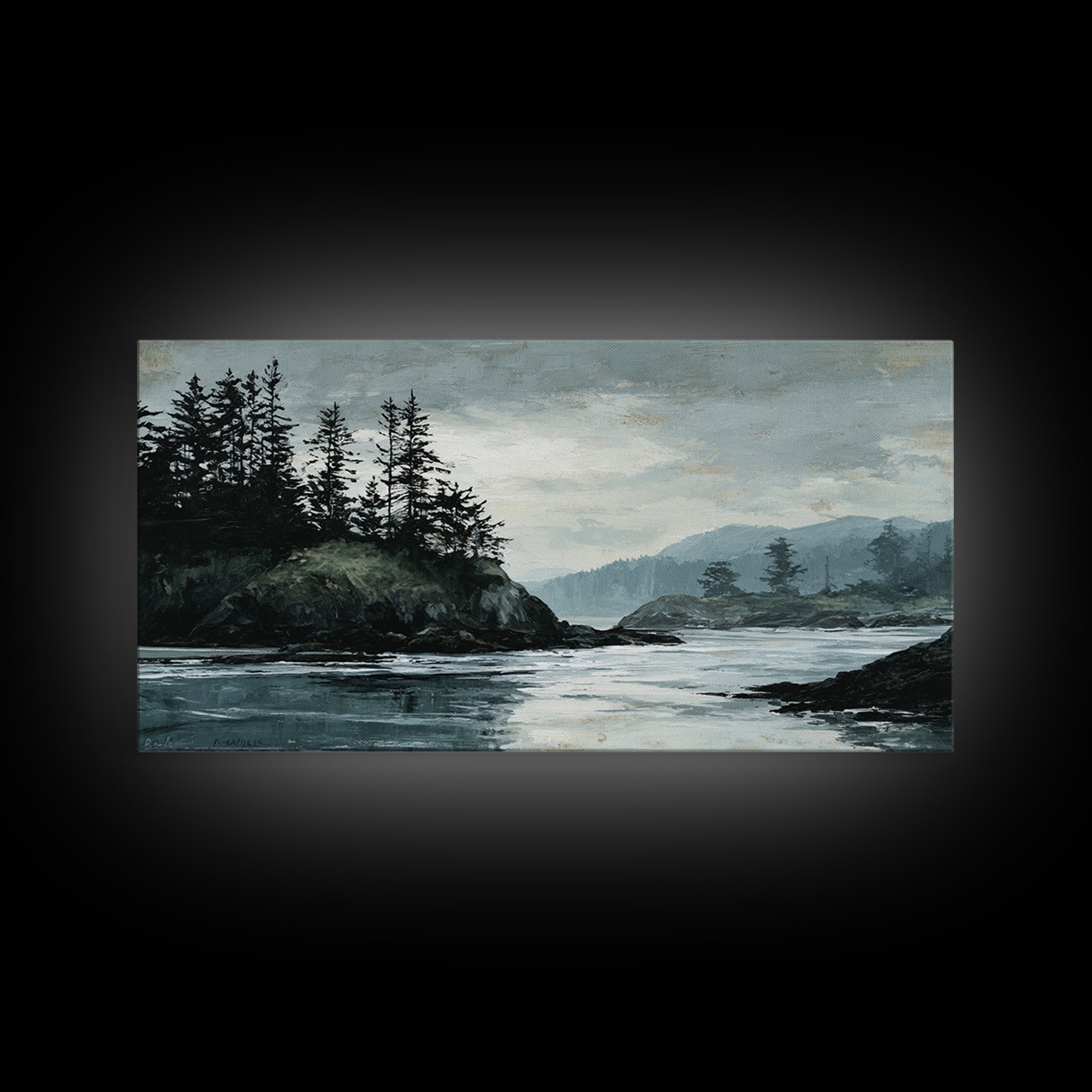 Volcanic Black Beach Canvas Print, Landscape Art, Art Prints, Living Room Decor, Fine Art, Horizon, Abstract Wall Art, LAN-2x1-58