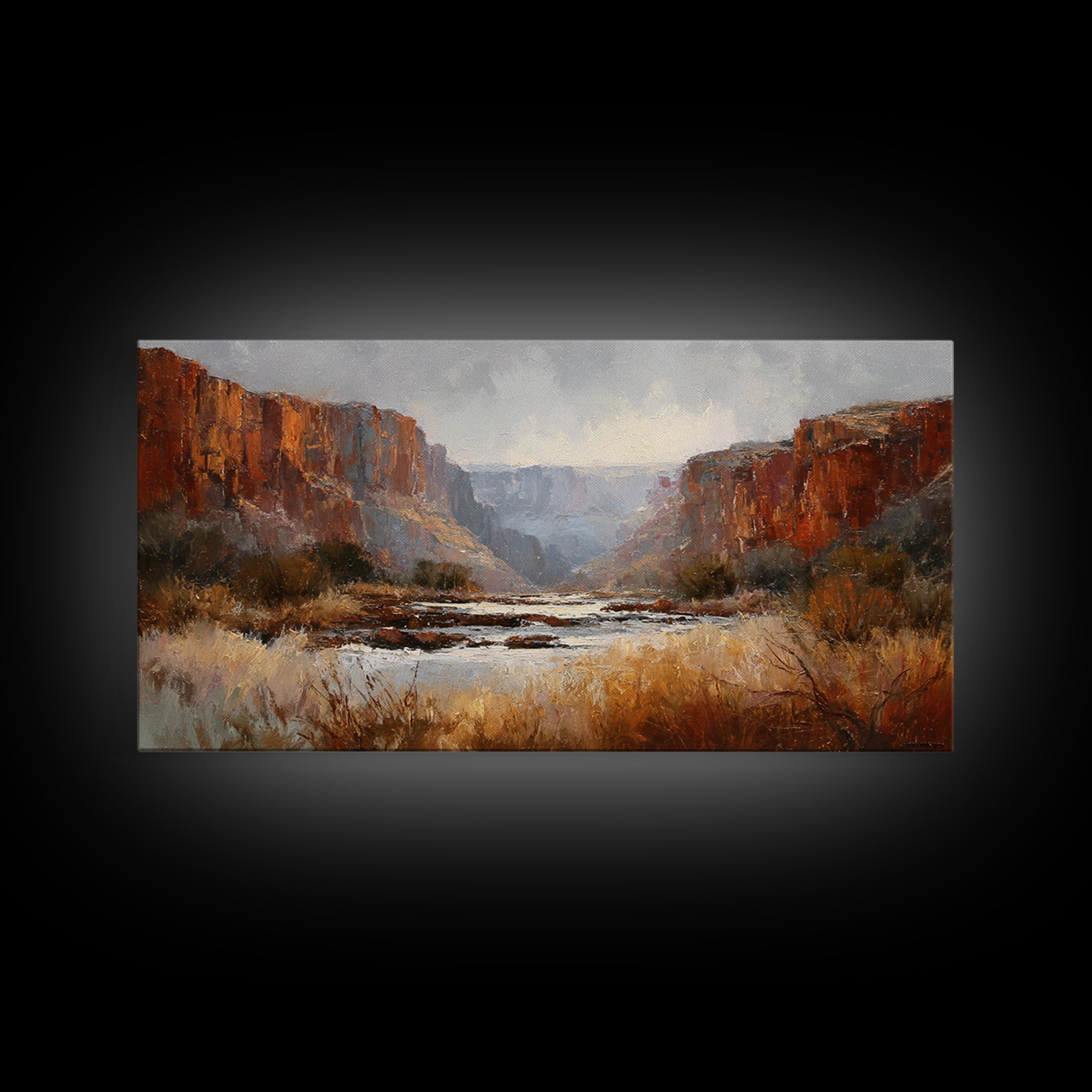 Red Canyon Walls Framed Canvas Print, Landscape Art, Boho Wall Art, Living Room Decor, Fine Art, Horizon, Neutral Decor, LAN-2x1-97