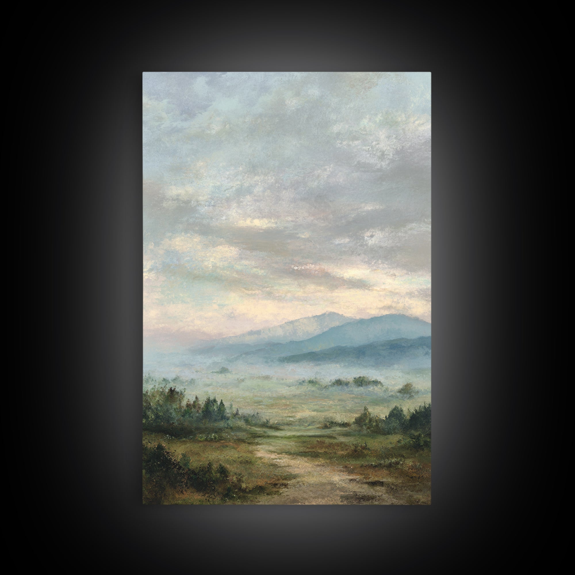 Old Country Road Framed Canvas Print, Landscape Art, Art Prints, Living Room Decor, Fine Art, Horizon, Abstract Wall Art, LAN-2x3-100