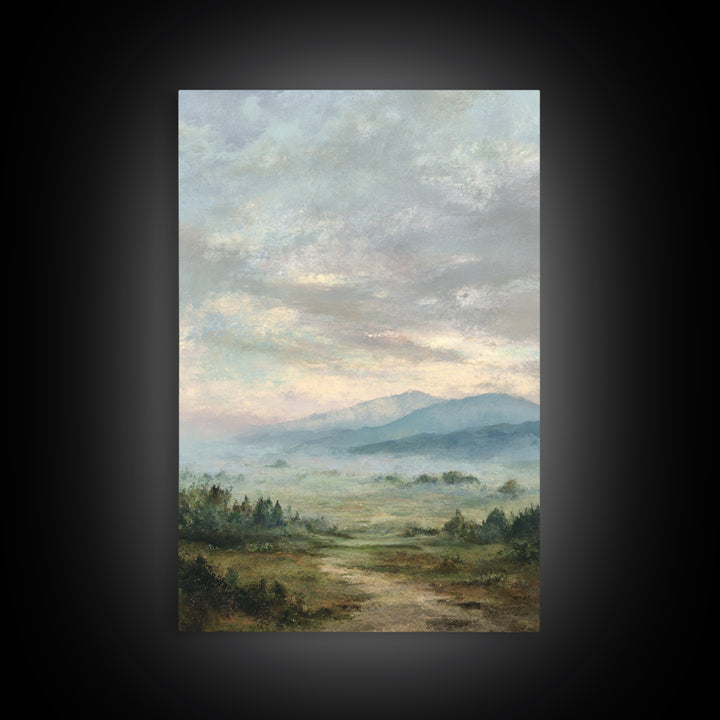Old Country Road Framed Canvas Print, Landscape Art, Art Prints, Living Room Decor, Fine Art, Horizon, Abstract Wall Art, LAN-2x3-100