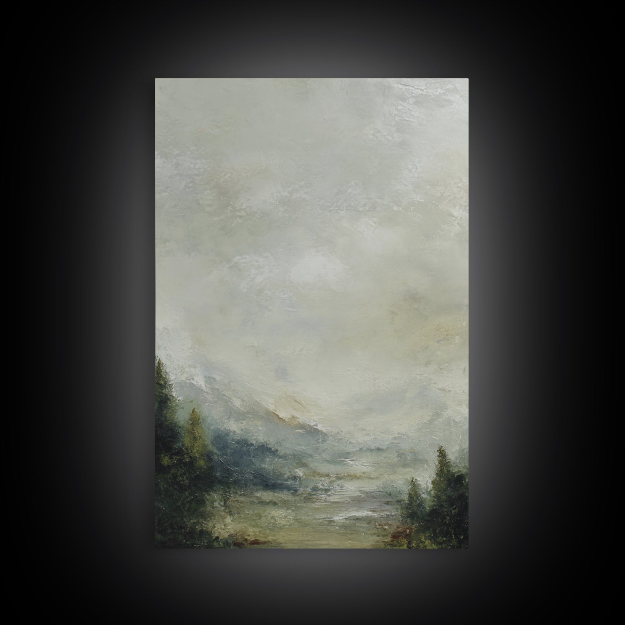 Rocky Scottish Highland Framed Canvas Print, Landscape Art, Printable Wall Art, Living Room Decor, Oil Painting, Horizon, LAN-2x3-25