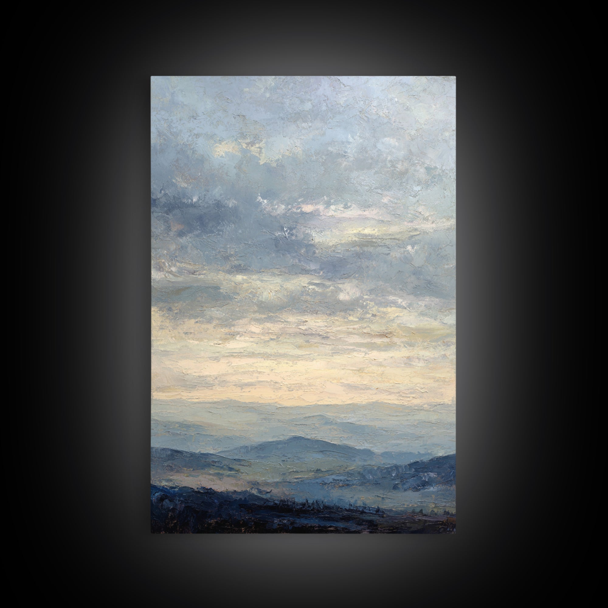 Storm Clouds over an Open Prairie Canvas Print, Landscape Art, Original Painting, Living Room Decor, Fine Art, Horizon, LAN-2x3-35