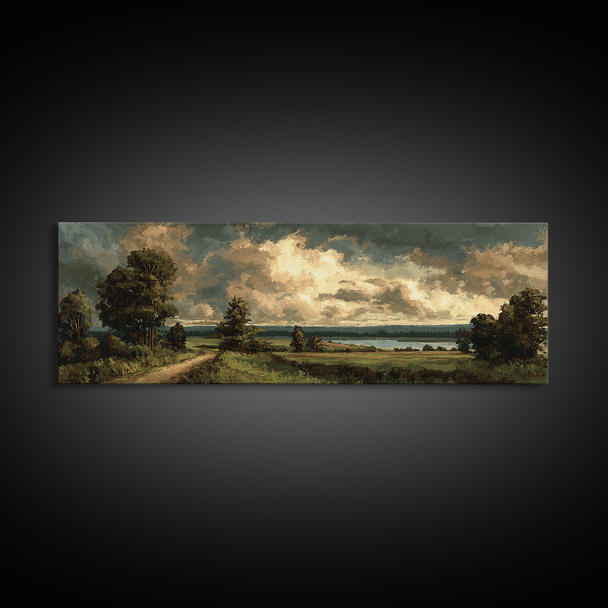 Old Country Road Canvas Print, Landscape Art, Gallery Decor, Living Room Decor, Fine Art, Horizon, Wall Art, Home Decor, LAN-3x1-36