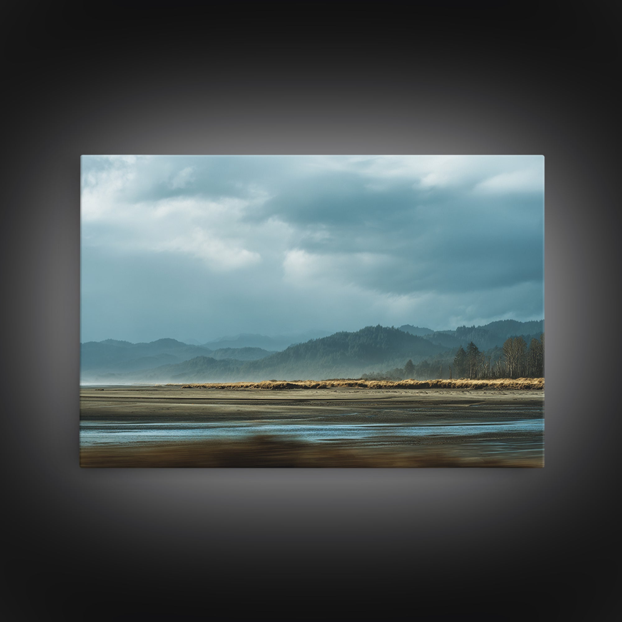 Volcanic Black Beach Canvas Print, Landscape Art, Boho Wall Art, Living Room Decor, Fine Art, Horizon, Neutral Decor, LAN-3x2-42