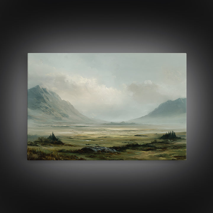 Rocky Scottish Highland Framed Canvas Print, Landscape Art, Gallery Decor, Living Room Decor, Fine Art, Horizon, Wall Art, LAN-3x2-69