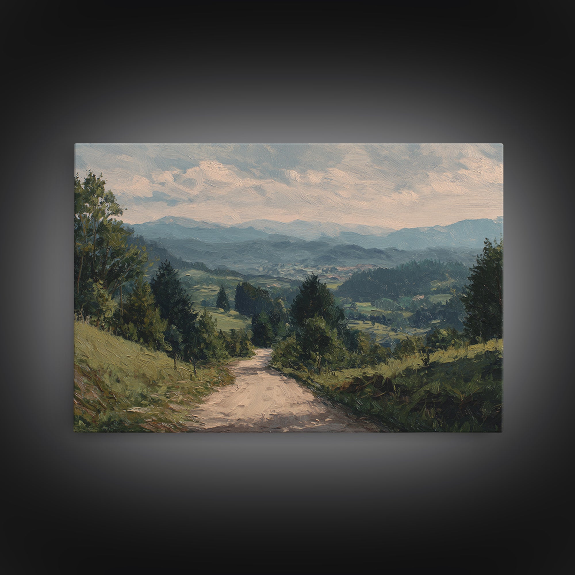 Old Country Road Canvas Print, Landscape Art, Contemporary Art, Living Room Decor, Horizon, Original Art, Framed Wall Art, LAN-3x2-72