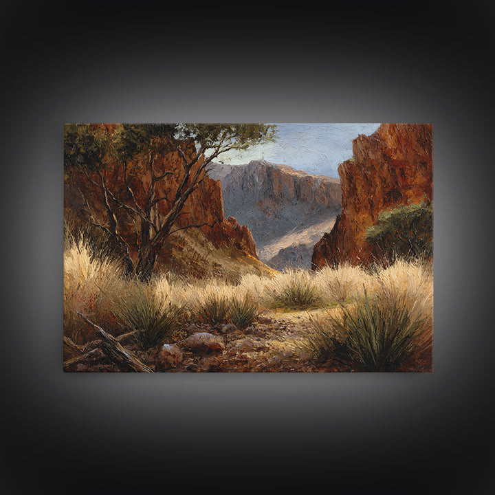 Red Canyon Walls Framed Canvas Print, Landscape Art, Fine Art Print, Living Room Decor, Fine Art, Horizon, Digital Prints, LAN-3x2-81