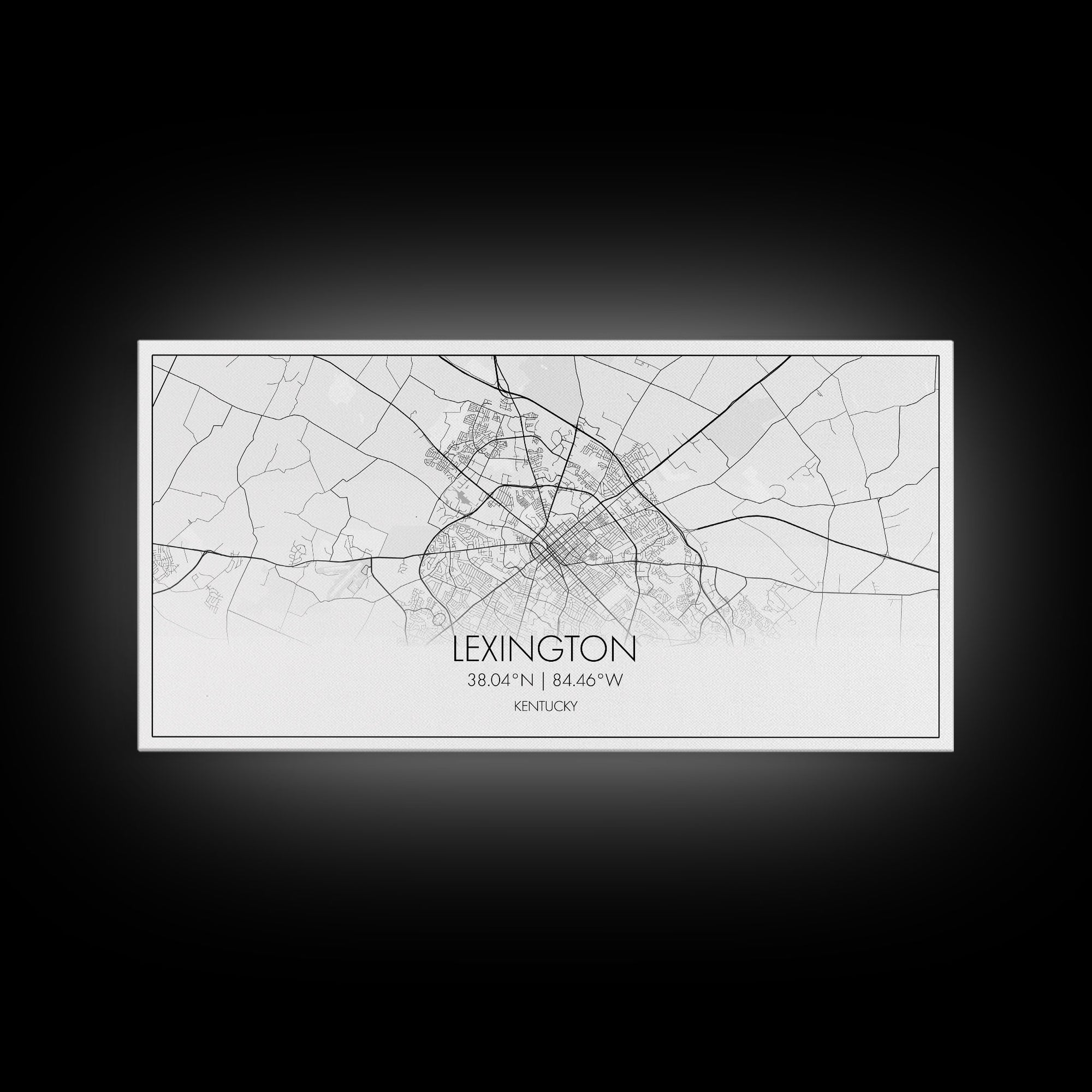 Lexington City Map, Kentucky Map, Map Art, Modern Art, Wall Art, Canvas Art, Farmhouse Wall Décor, Gift For Women, Living Room Wall Art