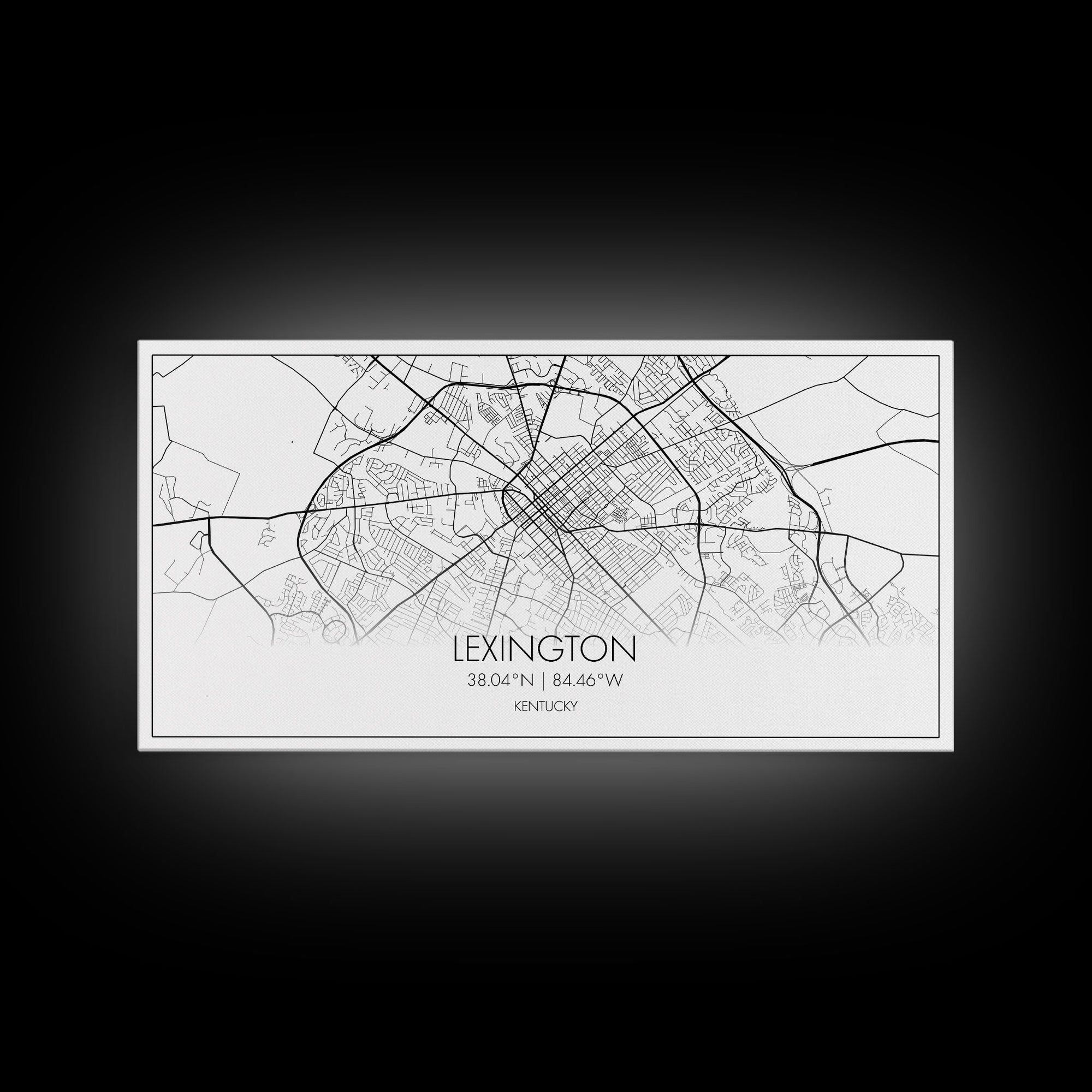 Lexington City Map, Kentucky Map, Map Art, Modern Art, Wall Art, Canvas Art, Dorm Room Decor, Country Wall Art, Housewarming Gift, Prints