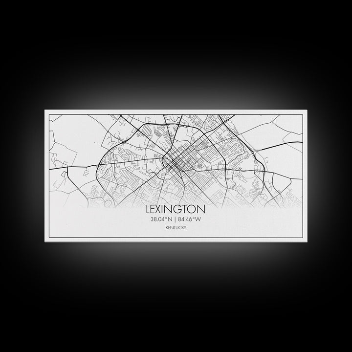 Lexington City Map, Kentucky Map, Map Art, Modern Art, Wall Art, Canvas Art, Dorm Room Decor, Country Wall Art, Housewarming Gift, Prints