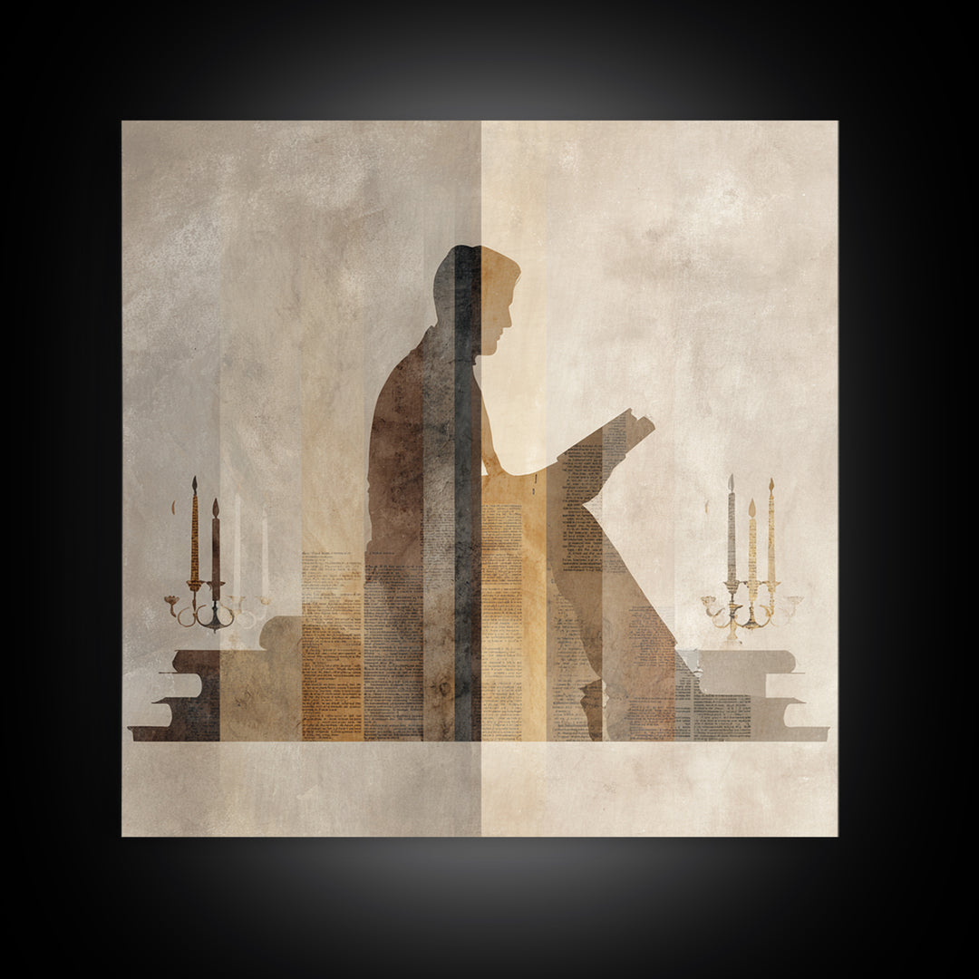 Minimal Book Silhouette Canvas Print, Library Art, Contemporary Art, Library Decor, Abstract Art, Archive, Wall Art Print, LIB-1x1-89