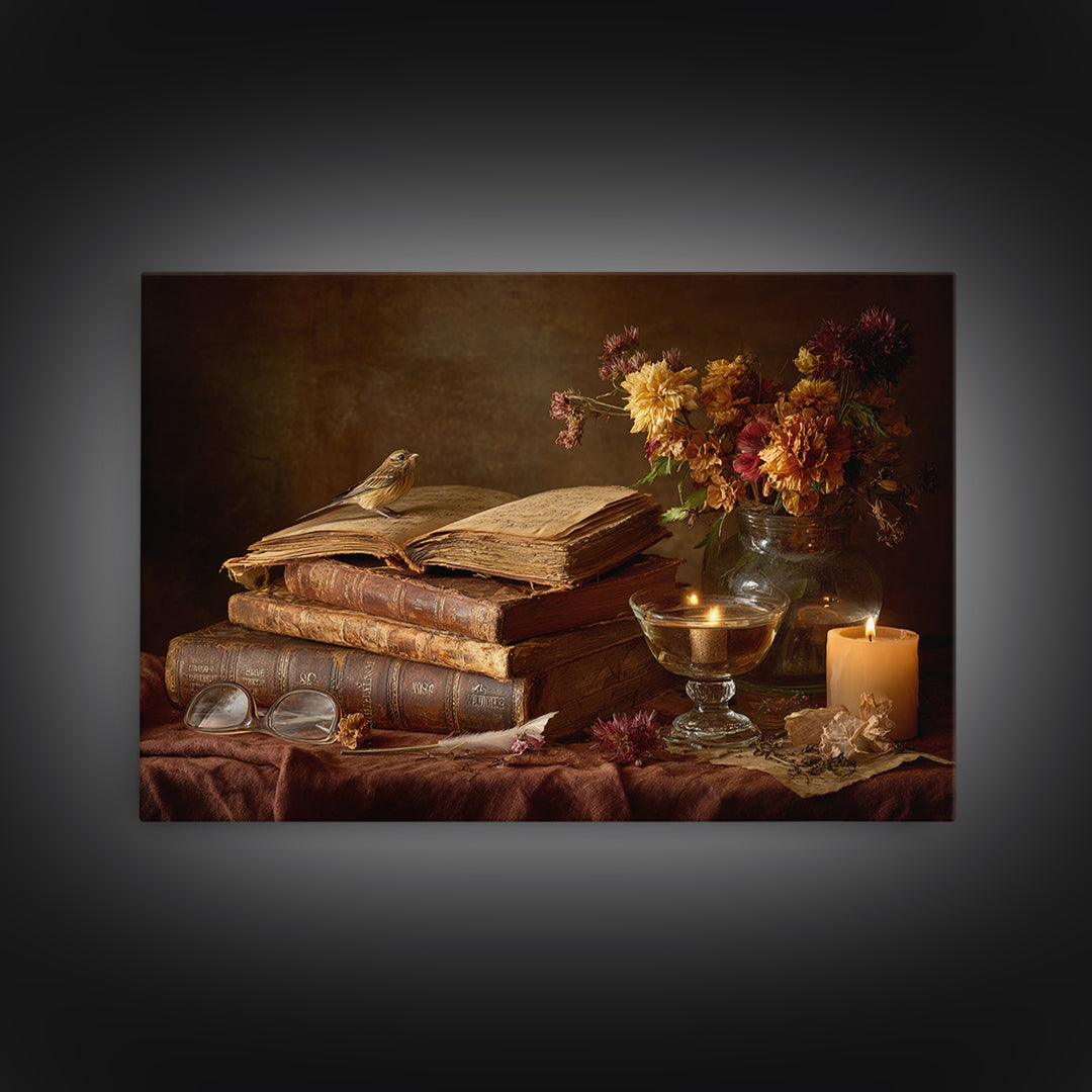 Open Book Releasing Tiny Birds Canvas Print, Library Art, Reading Nook Decor, Library Decor, Fine Art, Archive, LIB-3x2-32