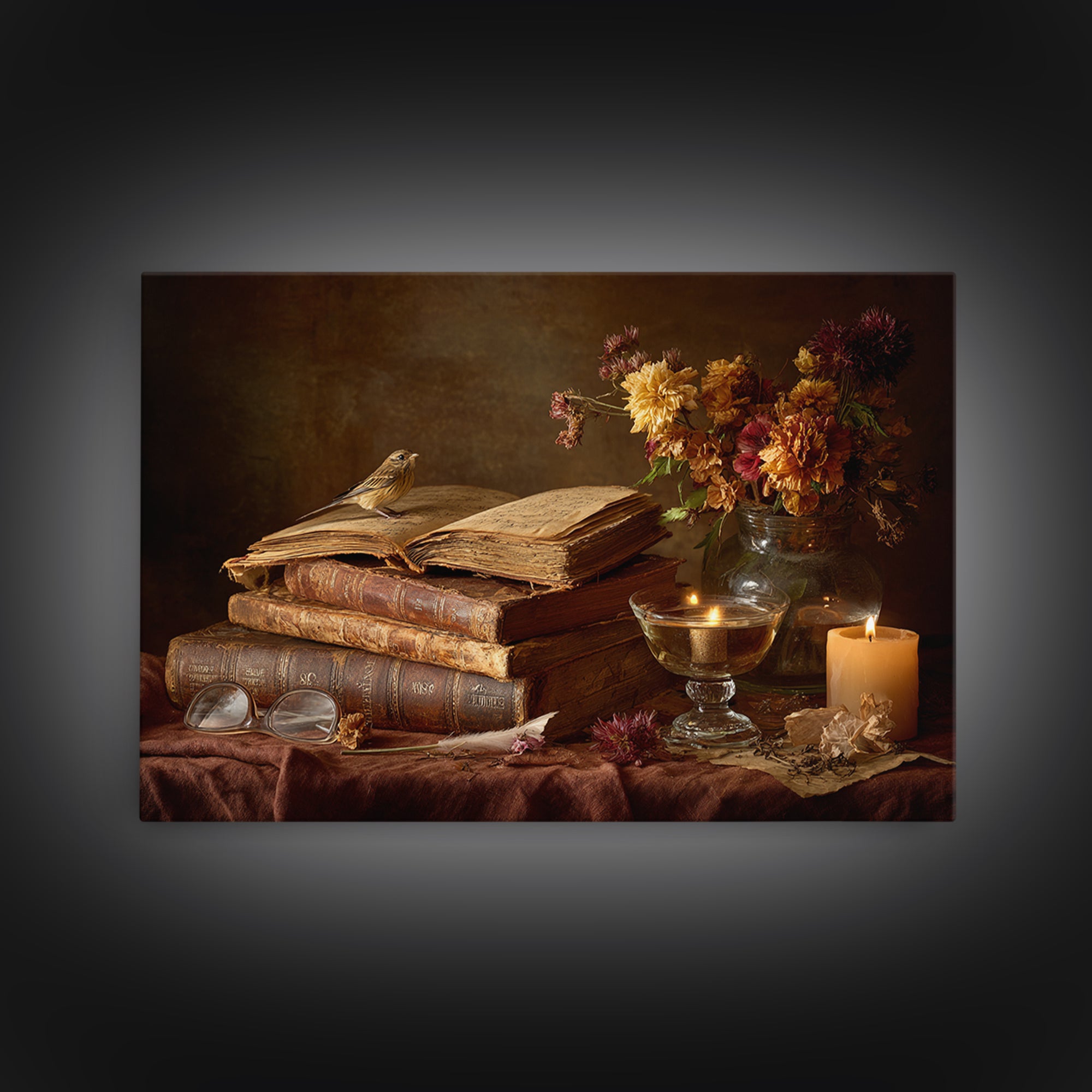 Open Book Releasing Tiny Birds Canvas Print, Library Art, Reading Nook Decor, Library Decor, Fine Art, Archive, LIB-3x2-32
