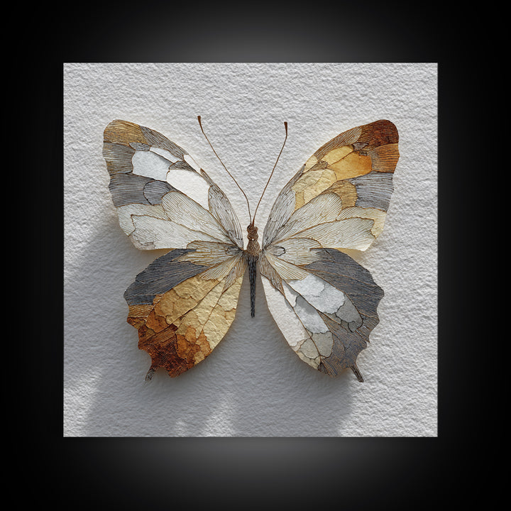 Line Art Butterfly Canvas Print, Line Art, Gallery Wall Set, Living Room Decor, Fine Art, Line, Textured Painting, LIN-1x1-22