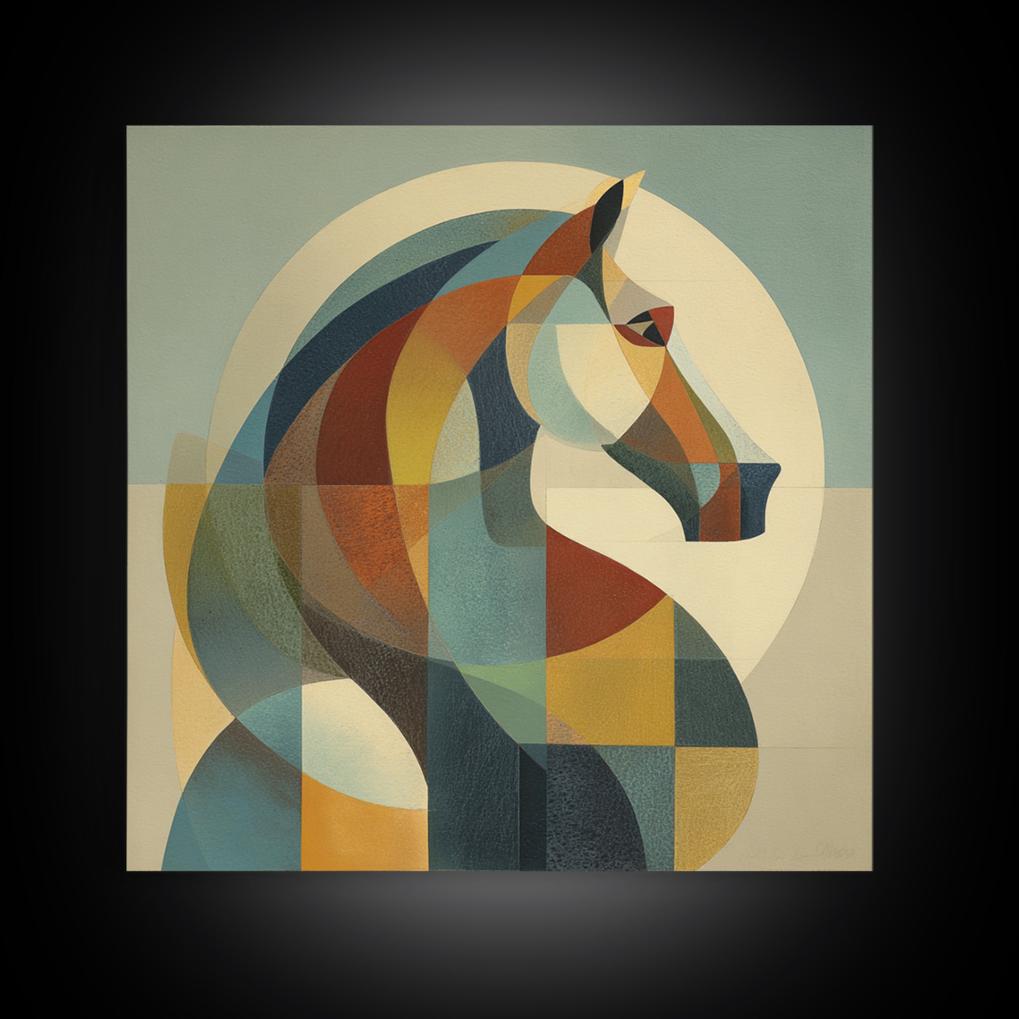 Abstract Horse Formed from Graceful Contour Canvas Print, Line Art, Home Decor, Living Room Decor, Abstract Art, Line, LIN-1x1-4
