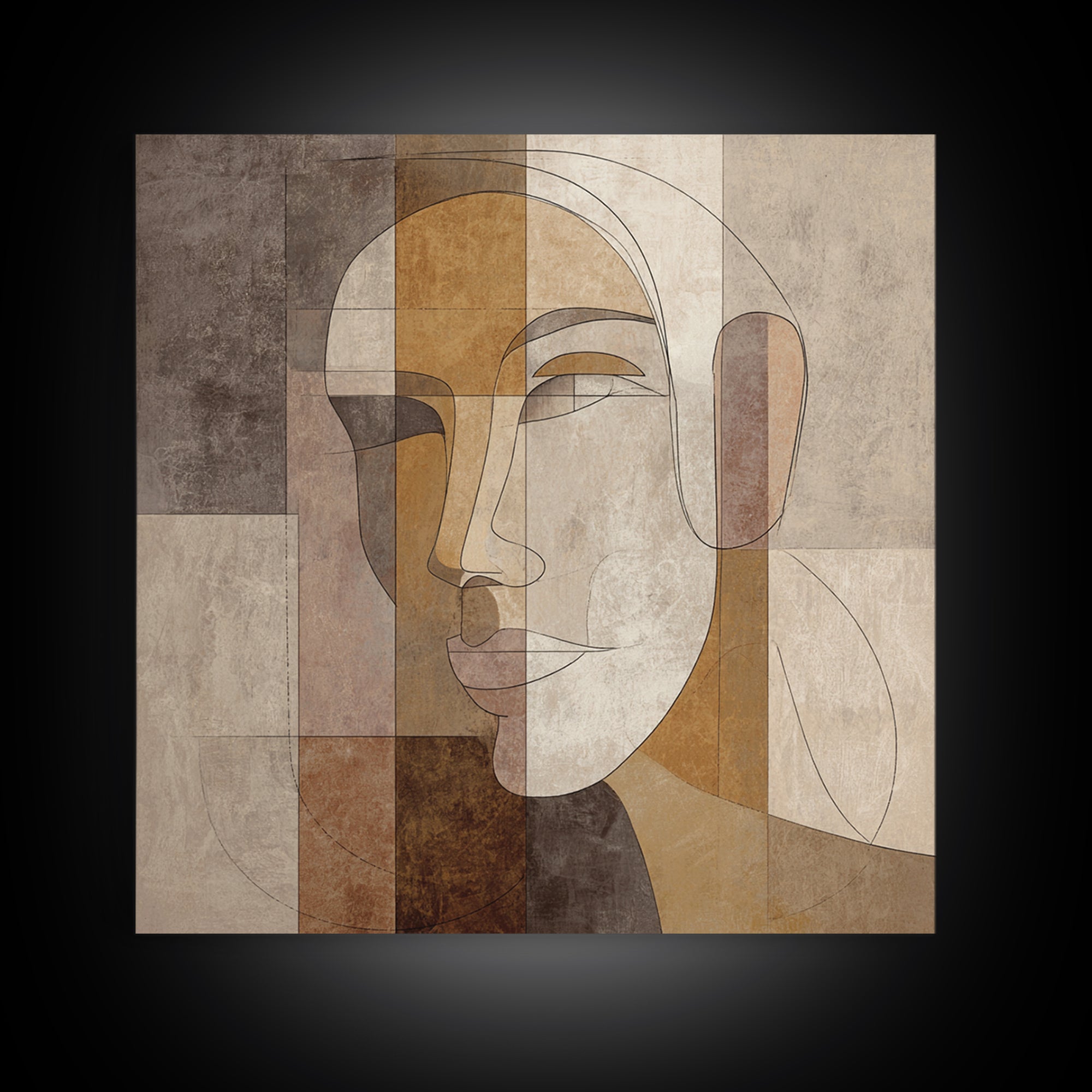 Continuous Line Female Face Canvas Print, Line Art, Art, Living Room Decor, Oil Painting, Line, Boho Wall Decor, Boho Decor, LIN-1x1-49