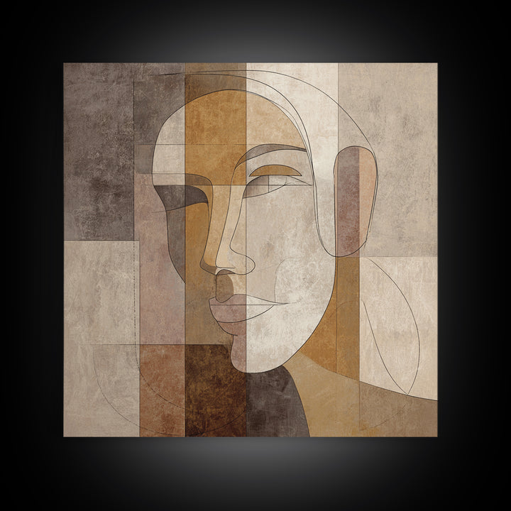 Continuous Line Female Face Canvas Print, Line Art, Art, Living Room Decor, Oil Painting, Line, Boho Wall Decor, Boho Decor, LIN-1x1-49