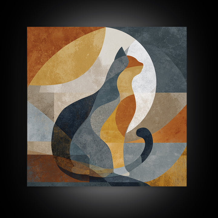 Monoline Cat Stretching Canvas Print, Line Art, Fine Art Print, Living Room Decor, Abstract Art, Line, Custom Portrait, LIN-1x1-54