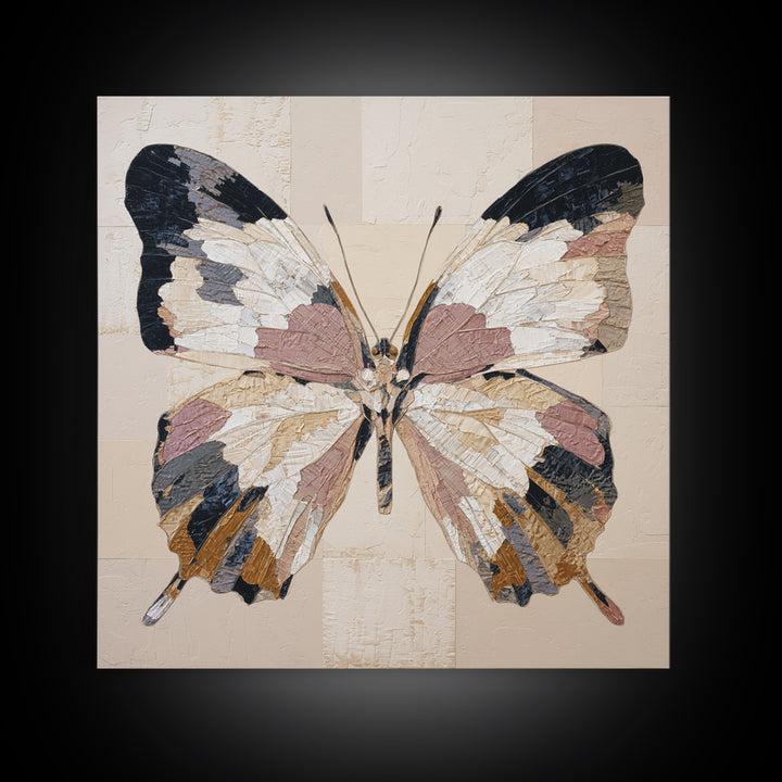 Line Art Butterfly Framed Canvas Print, Line Art, Gallery Decor, Living Room Decor, Fine Art, Line, Home Decor, Wall Decor, LIN-1x1-70