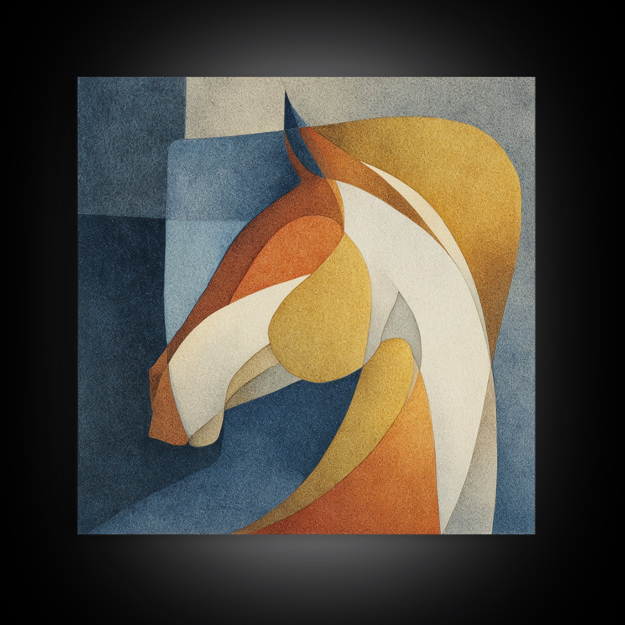 Abstract Horse Formed from Graceful Contour Canvas Print, Line Art, Living Room Art, Living Room Decor, Abstract Art, Line, LIN-1x1-76