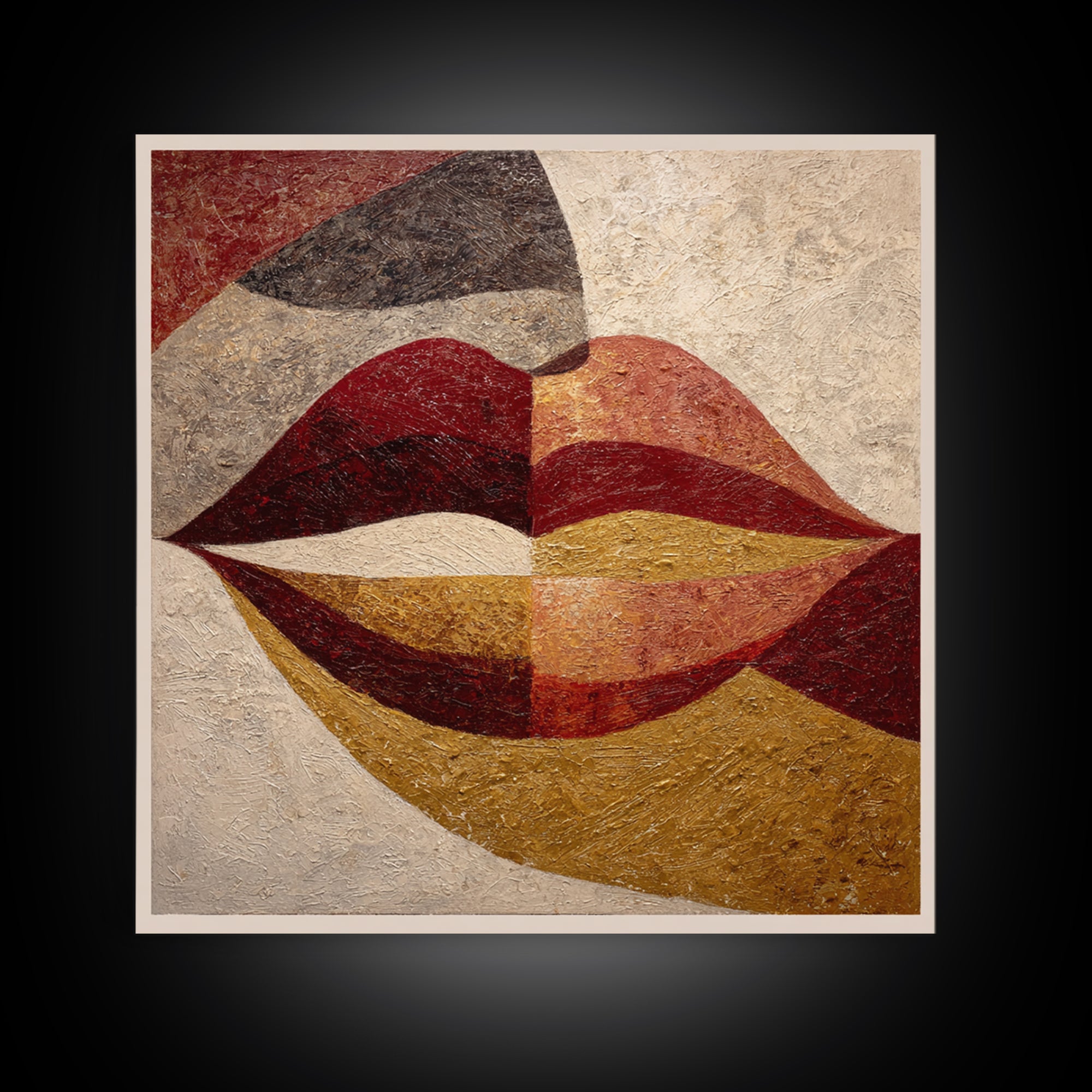 Abstract Lips and Hand Fashion Sketch Canvas Print, Line Art, Luxury Decor, Living Room Decor, Fine Art, Line, Printable, LIN-1x1-90