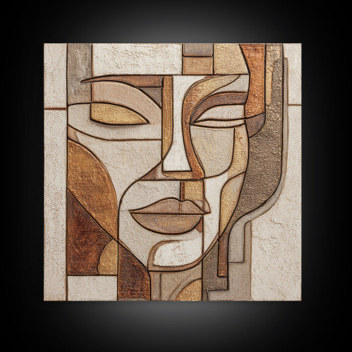 Continuous Line Female Face Canvas Print, Line Art, Modern Wall Art, Living Room Decor, Fine Art, Line, Bird Wall Art, LIN-1x1-97
