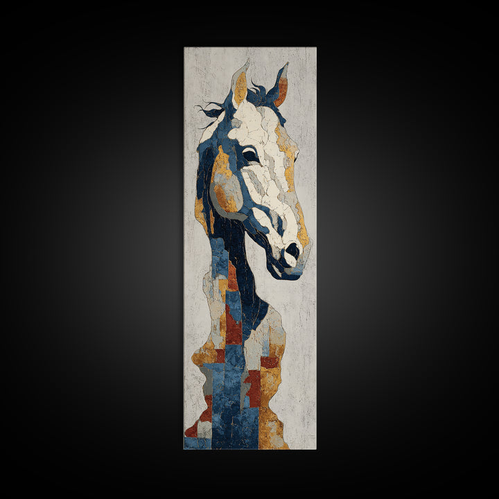 Abstract Horse Formed from Graceful Contour Framed Canvas Print, Line Art, Black and White Art, Living Room Decor, Abstract Art, LIN-1x3-64