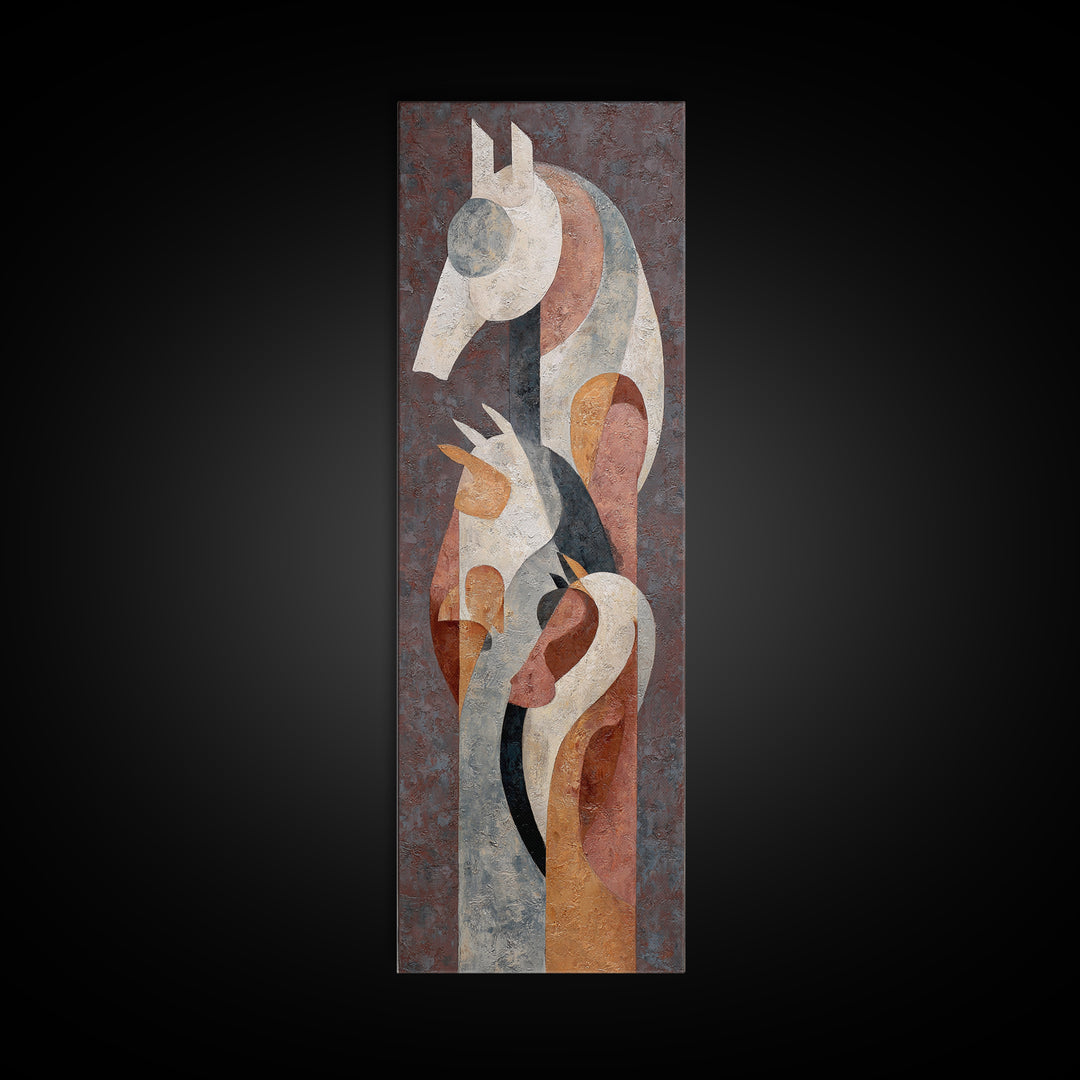 Abstract Horse Formed from Graceful Contour Canvas Print, Line Art, Fine Art Print, Living Room Decor, Abstract Art, Line, LIN-1x3-88