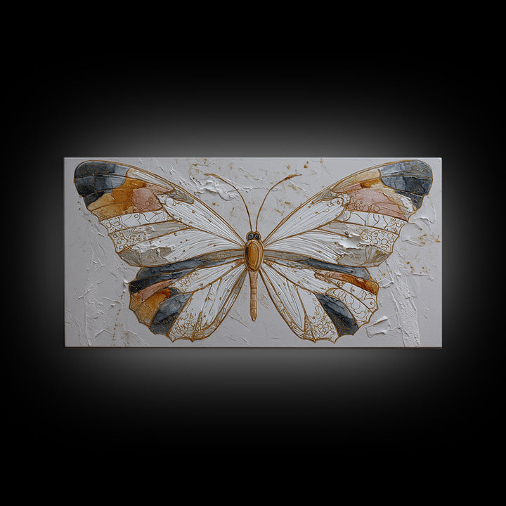 Line Art Butterfly Framed Canvas Print, Line Art, Wall Art, Living Room Decor, Abstract Art, Line, Wall Art Print, LIN-2x1-18