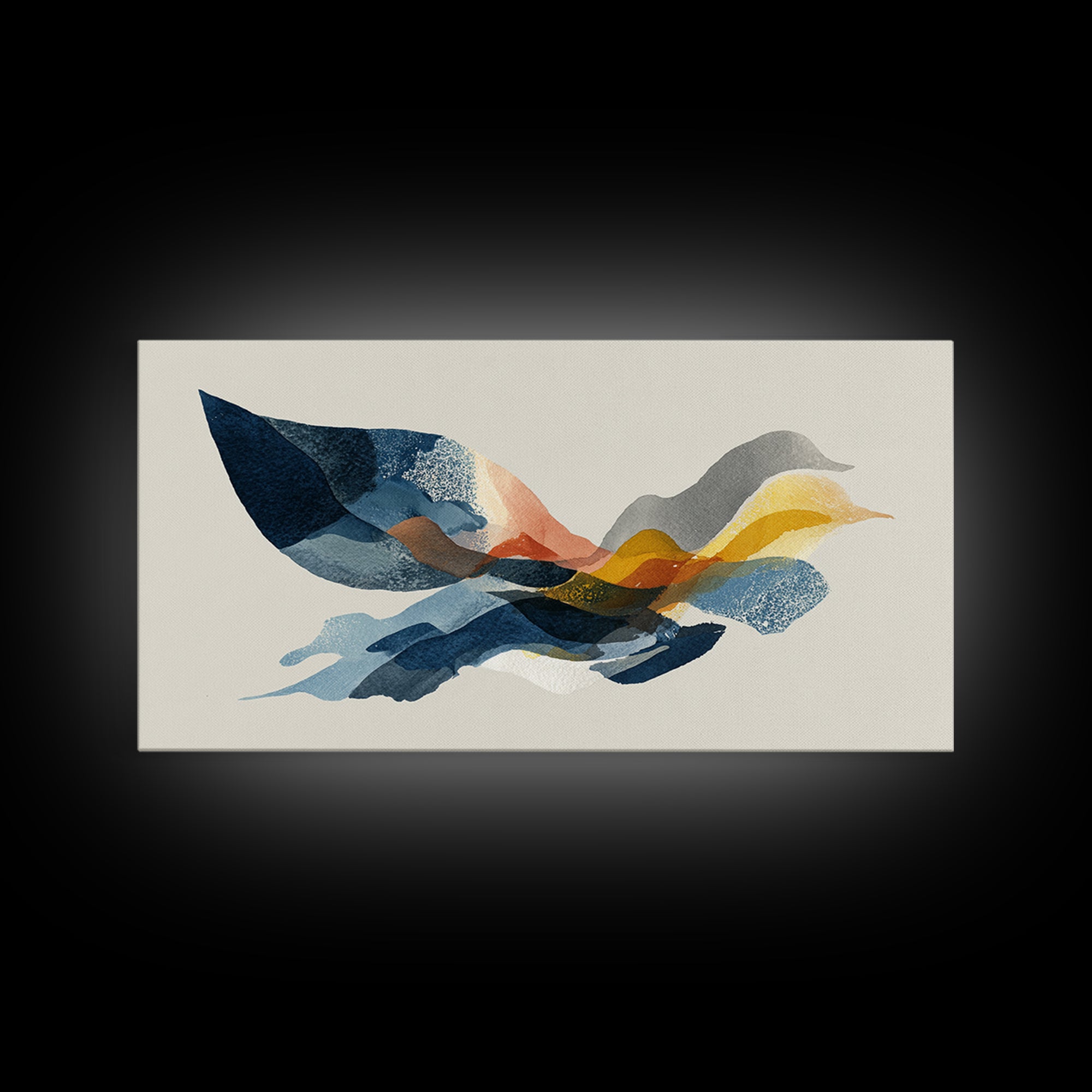 Minimal Angel Wing Contour Canvas Print, Line Art, Wall Art Print, Living Room Decor, Abstract Art, Line, Gallery Wall Set, LIN-2x1-41