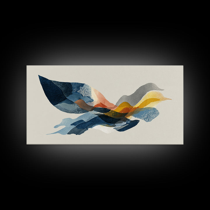 Minimal Angel Wing Contour Canvas Print, Line Art, Wall Art Print, Living Room Decor, Abstract Art, Line, Gallery Wall Set, LIN-2x1-41