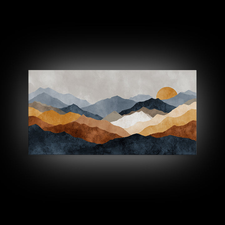 Black Line Mountains Canvas Print, Line Art, Canvas Art, Living Room Decor, Fine Art, Line, Jesus Wall Art, Gallery Wall Art, LIN-2x1-54
