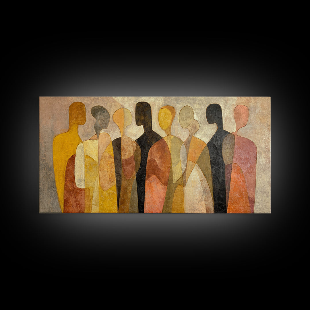 Abstract Family Figures Canvas Print, Line Art, Printable Art, Living Room Decor, Line, Gallery Wall Art, Portrait from Photo, LIN-2x1-68