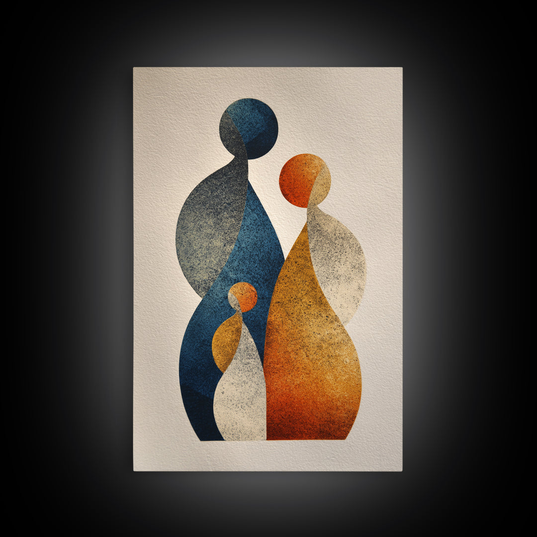 Abstract Family Figures Canvas Print, Line Art, Home Decor, Living Room Decor, Fine Art, Line, Modern Wall Art, Boho Wall Decor, LIN-2x3-32