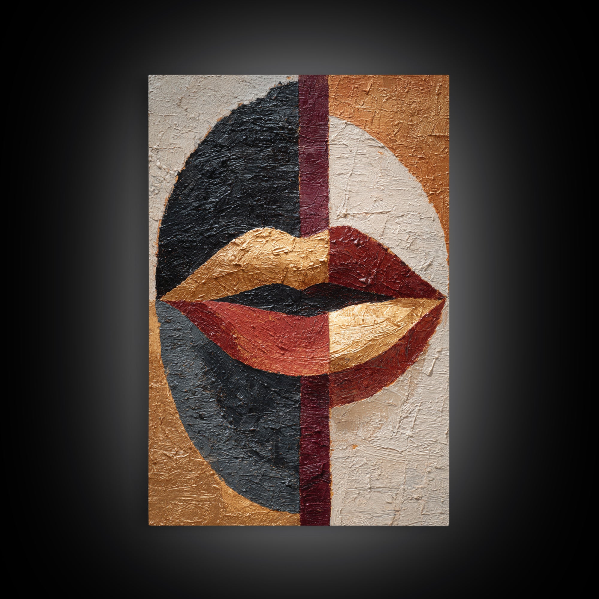 Abstract Lips and Hand Fashion Sketch Canvas Print, Line Art, Canvas Art, Living Room Decor, Fine Art, Line, Jesus Wall Art, LIN-2x3-50