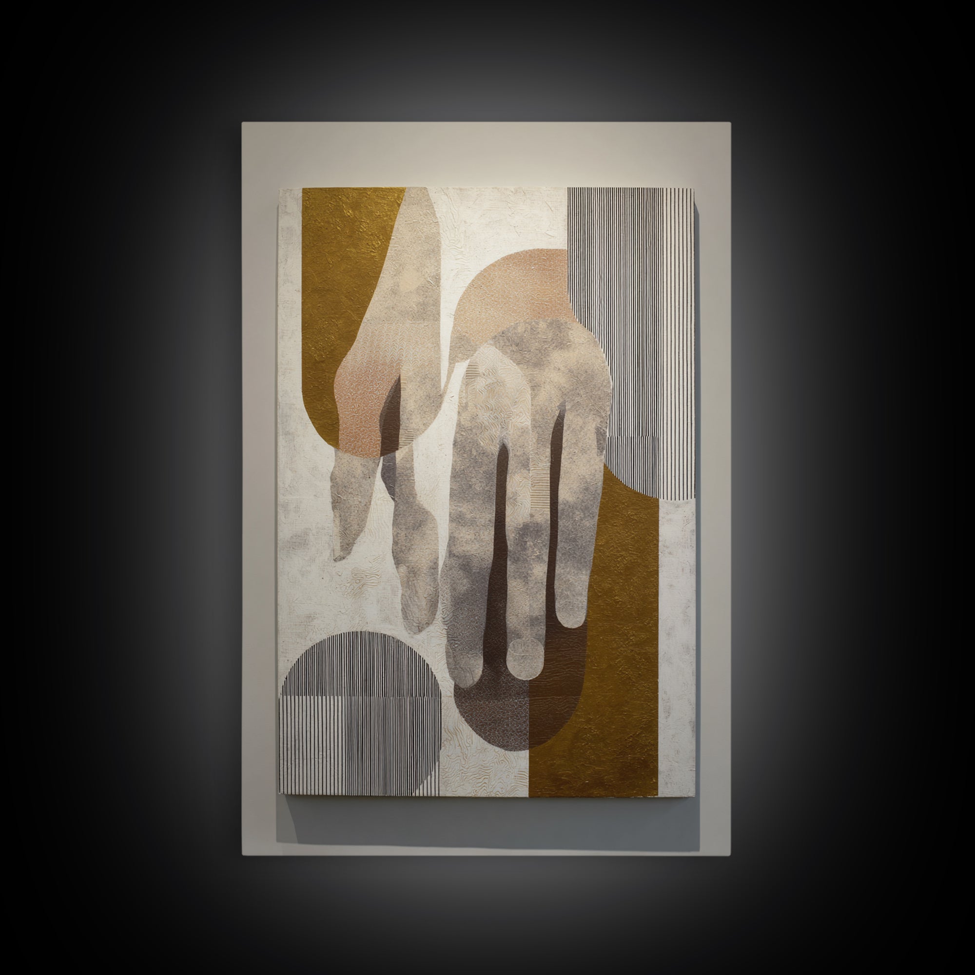 Two Hands Nearly Touching Framed Canvas Print, Line Art, Aesthetic Prints, Living Room Decor, Fine Art, Line, Wall Art, LIN-2x3-85