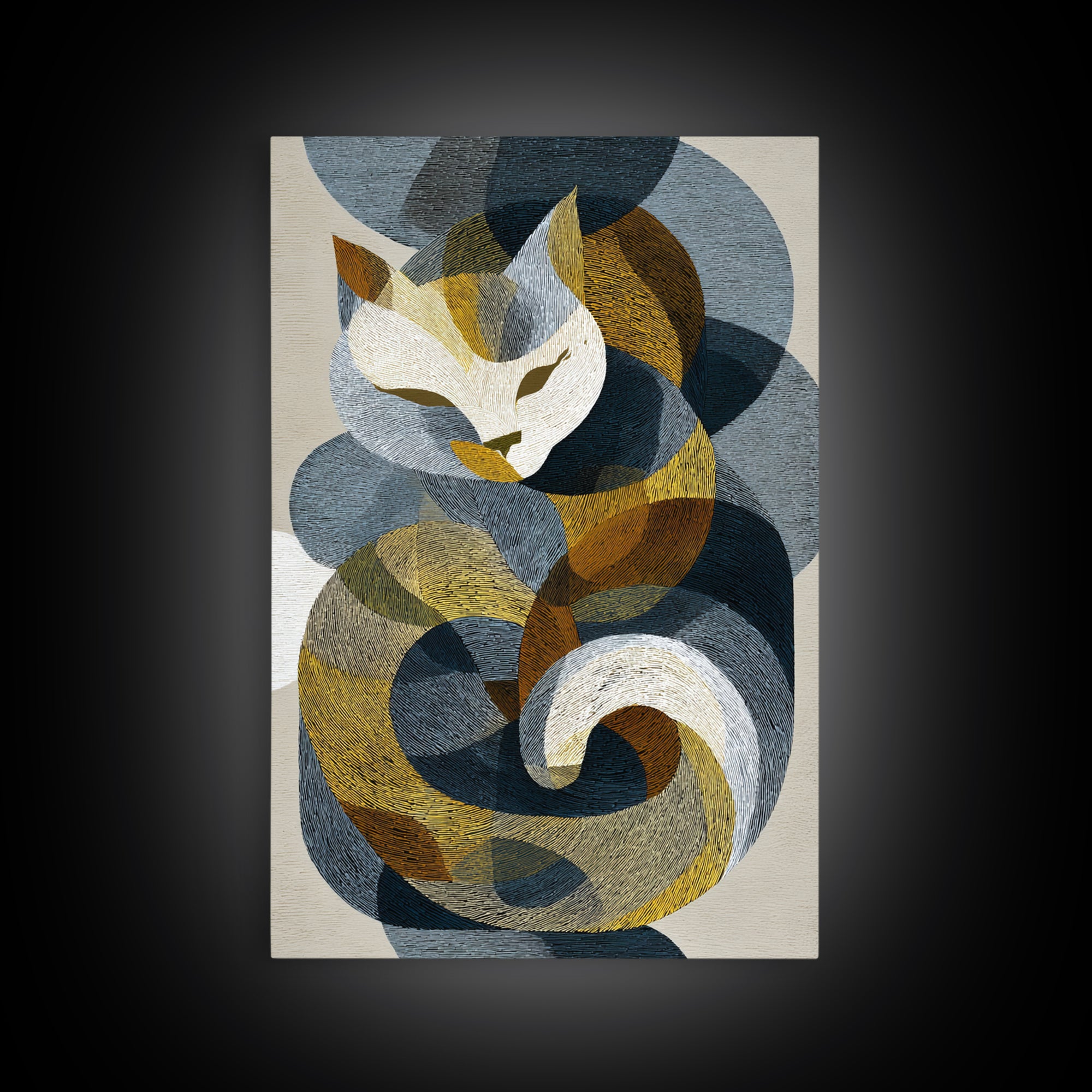 Monoline Cat Stretching Canvas Print, Line Art, Living Room Wall Art, Living Room Decor, Fine Art, Line, Aesthetic Prints, LIN-2x3-86
