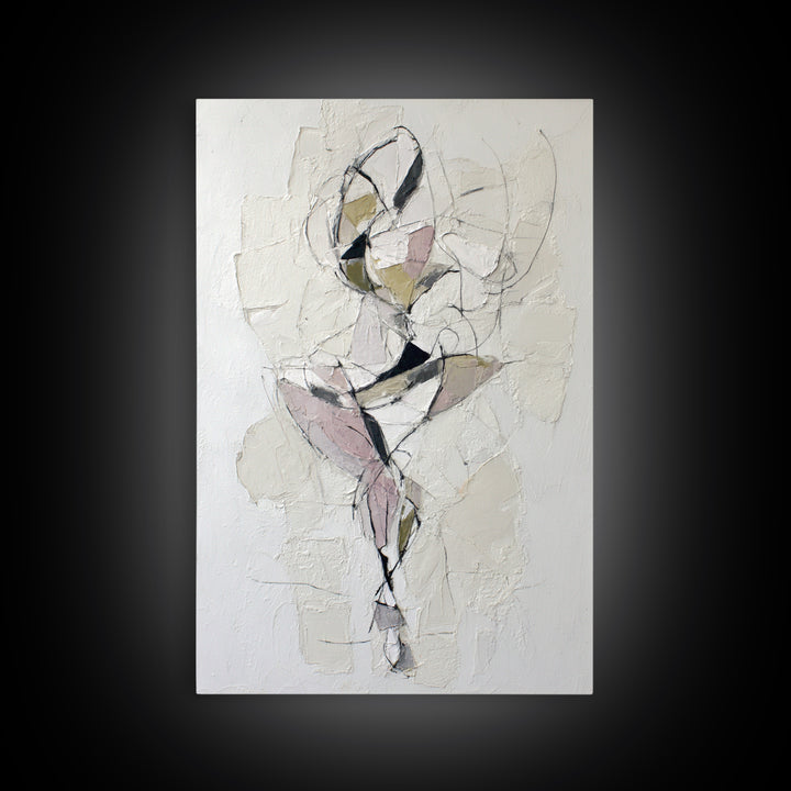 Continuous Line Dancer Framed Canvas Print, Line Art, Textured Painting, Living Room Decor, Fine Art, Line, Canvas Art, LIN-2x3-87