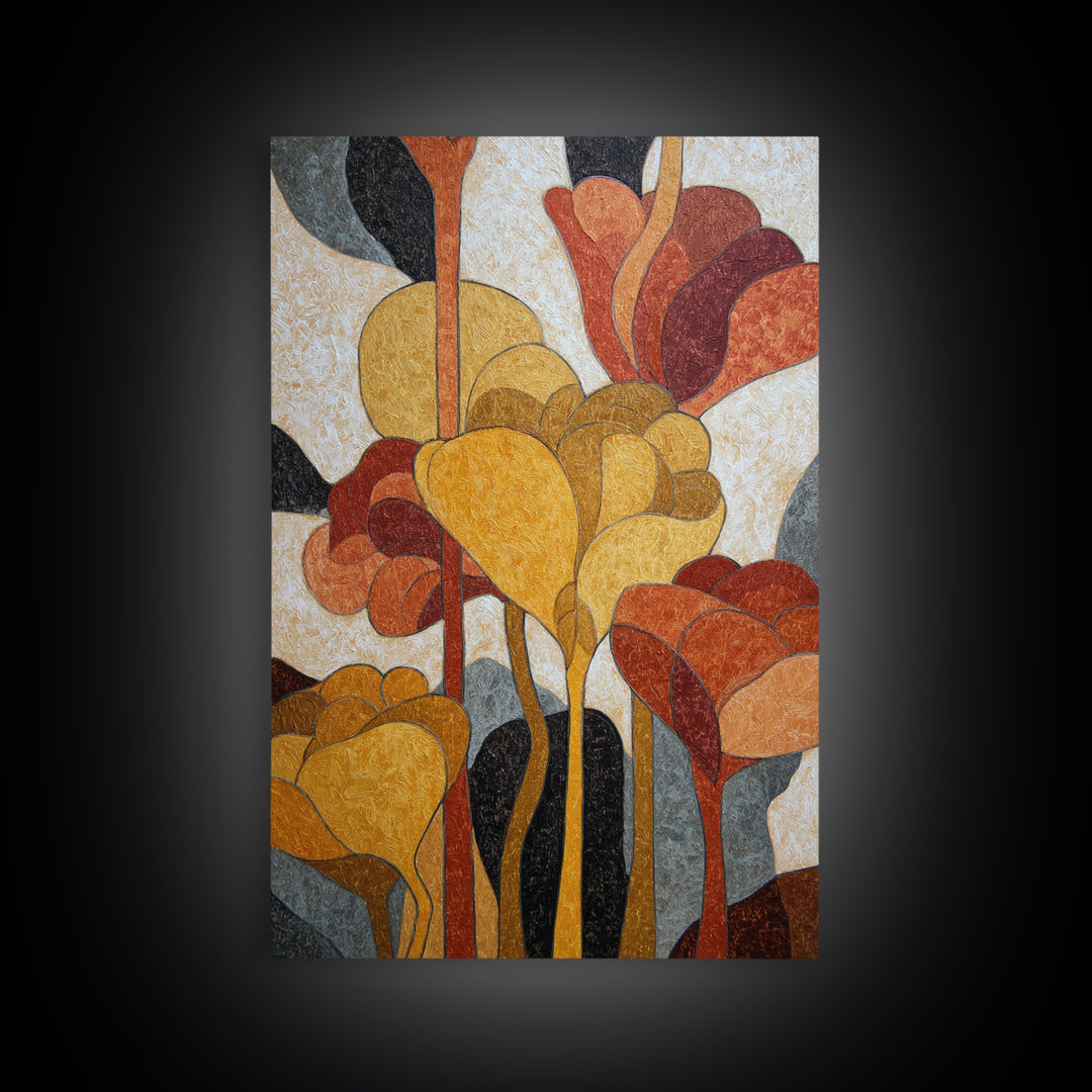 Face and Flower Blended into One Contour Framed Canvas Print, Line Art, Bird Wall Art, Living Room Decor, Fine Art, Line, LIN-2x3-88