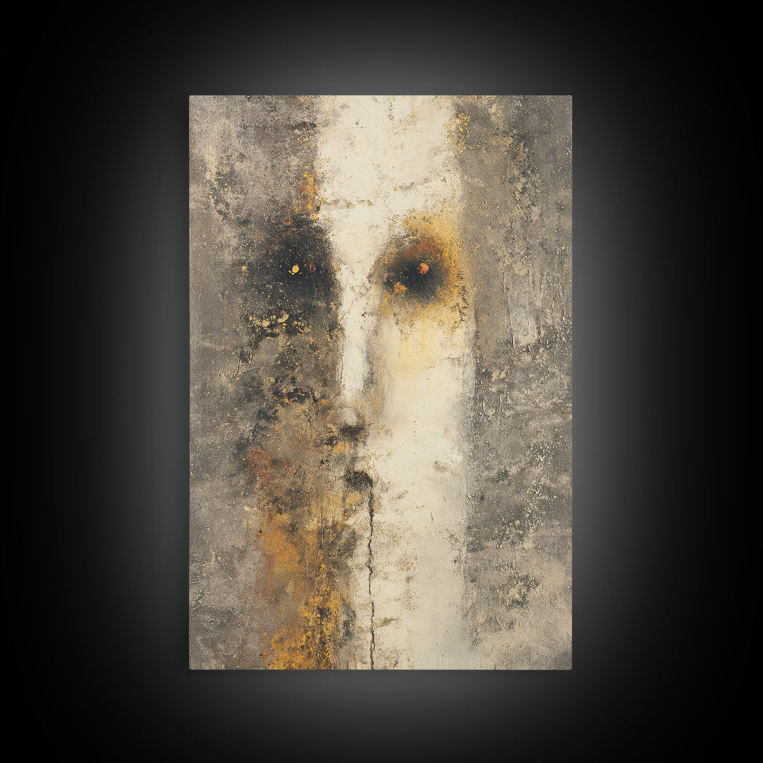 Minimal Eyes and Nose Composition Framed Canvas Print, Line Art, Modern Art, Living Room Decor, Abstract Art, Line, LIN-2x3-94