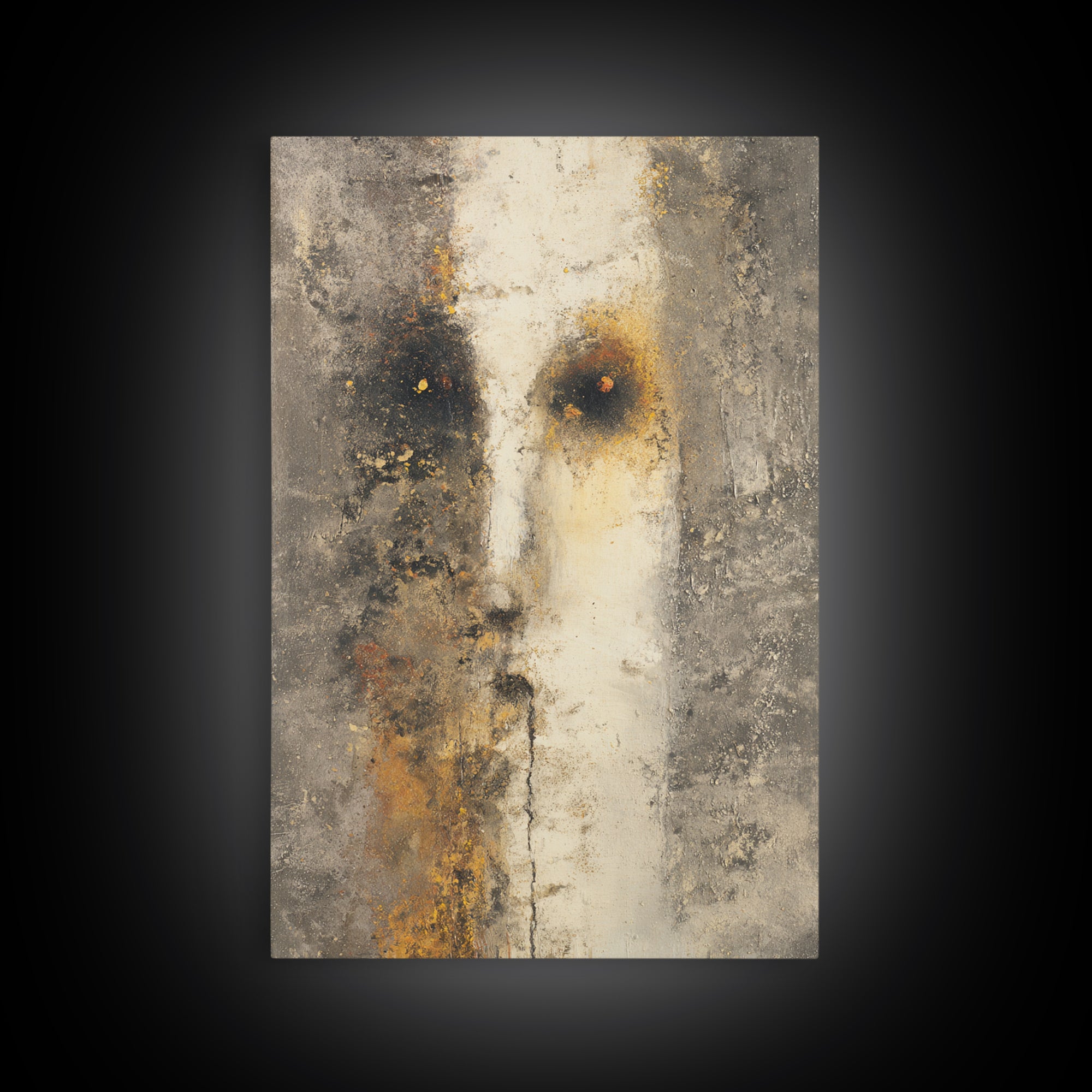 Minimal Eyes and Nose Composition Framed Canvas Print, Line Art, Modern Art, Living Room Decor, Abstract Art, Line, LIN-2x3-94